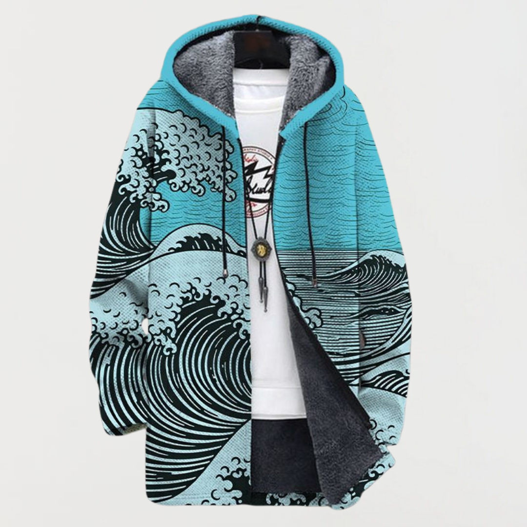 Women's Wave-Design Hooded Cardigan, photo 2