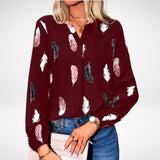 Women's Confidence Fit Blouse in Wine Red