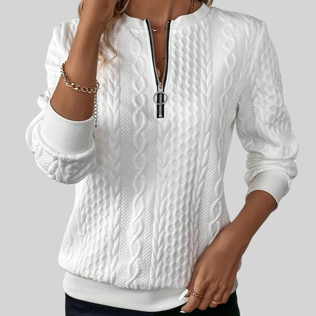 Women's Zip-Front Knit Sweater