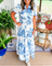 Women's Classic Toile Maxi Dress in Blue