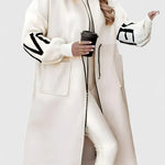 Women's Elegant Hooded Coat in White