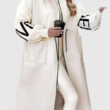 Women's Elegant Hooded Coat in White