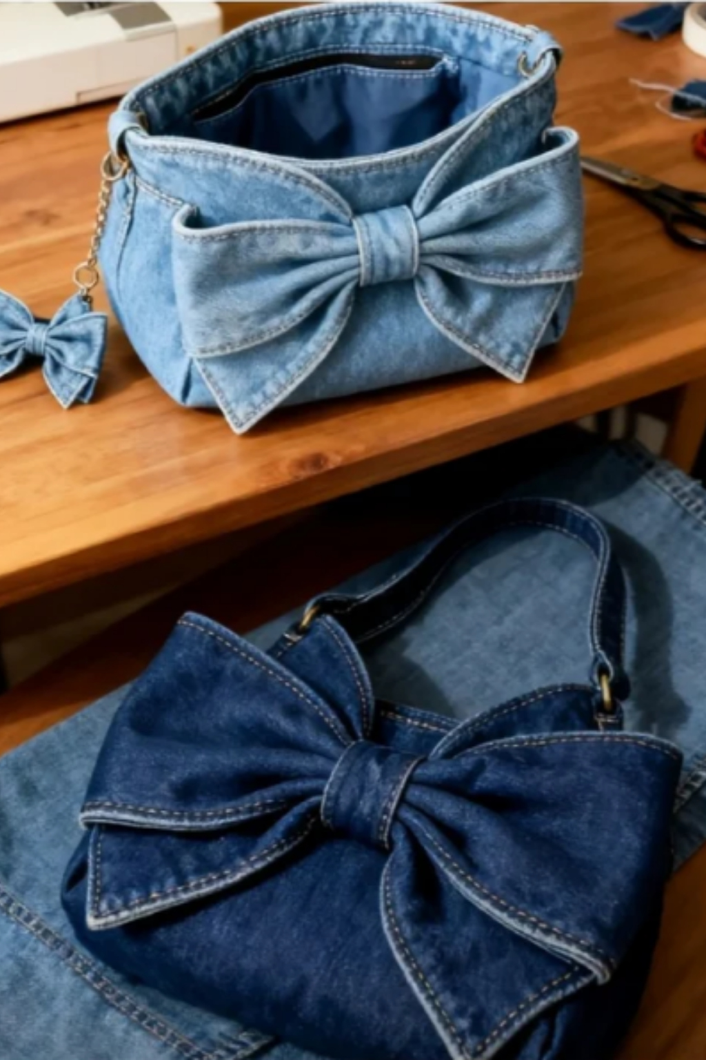 Women's Bow Denim Bag, photo 5