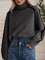 Donna Elegant Mock-Neck Sweater in Gray
