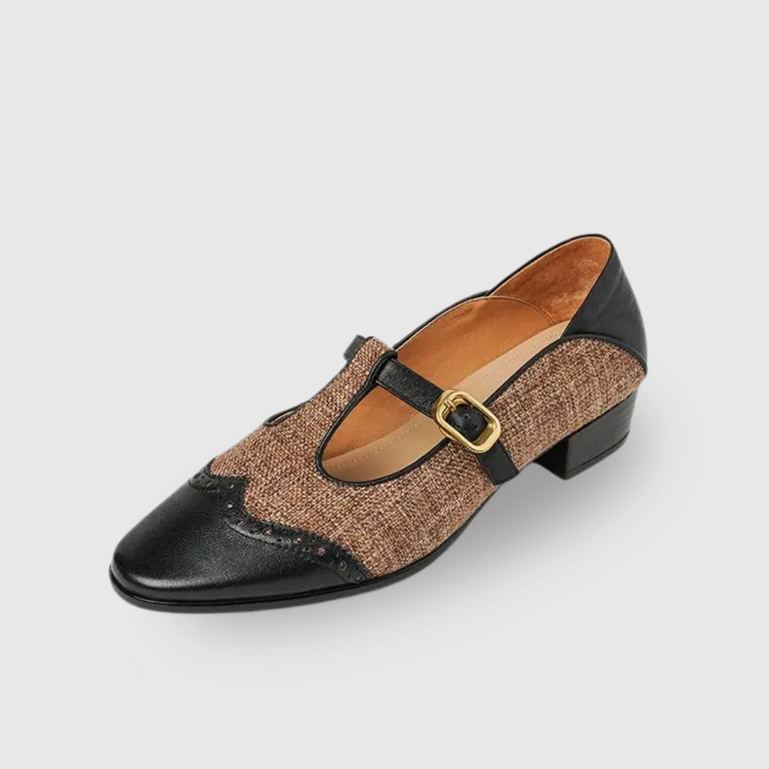 Women's Vintage Tweed T-Strap Brogues, photo 7