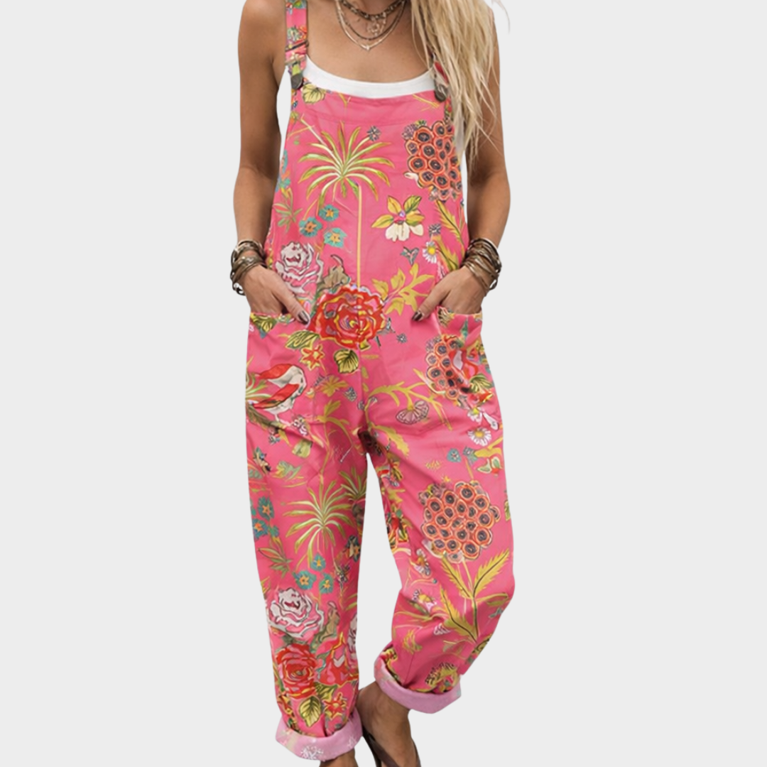 Grace Comfortable printed jumpsuit in Pink