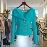 Women's Soft Knit Blouse in Light Blue