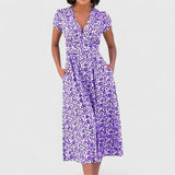 Roseanna Comfortable Midi Dress in Purple