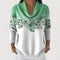 Women's Floral Turtleneck Sweater in Mint