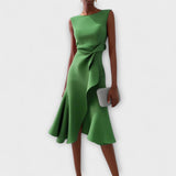 Darlene Sophisticated Midi Dress in Green