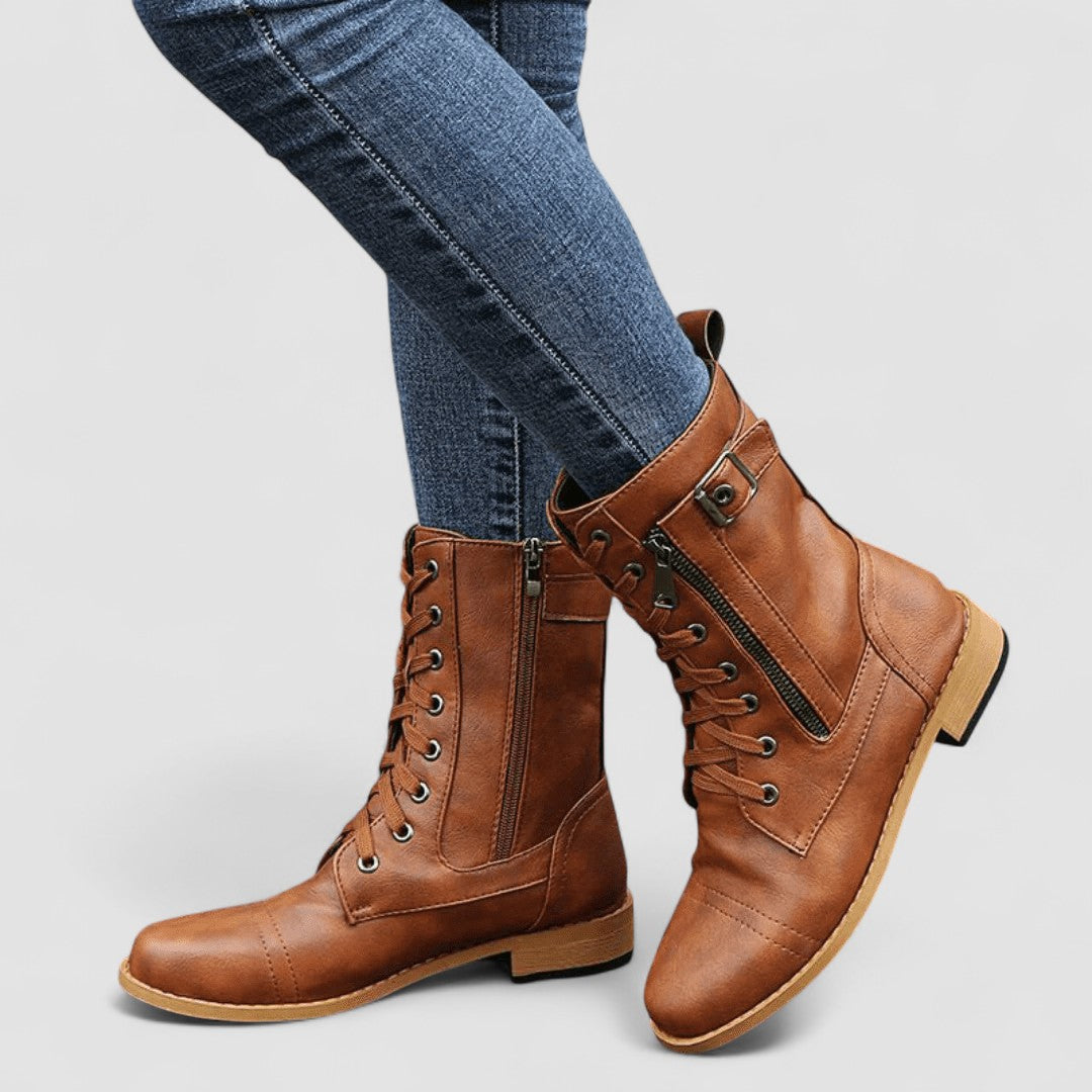 Sylvia Comfort Western Boots in Brown
