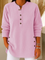 Women's Button Henley Tunic in Soft Pink