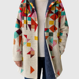 Women's Patchwork-Print Hooded Cardigan, photo 2