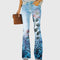 Women's Floral Print Pants in Blue Flower