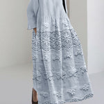 Women's Delicate Lace Midi Dress in Blue