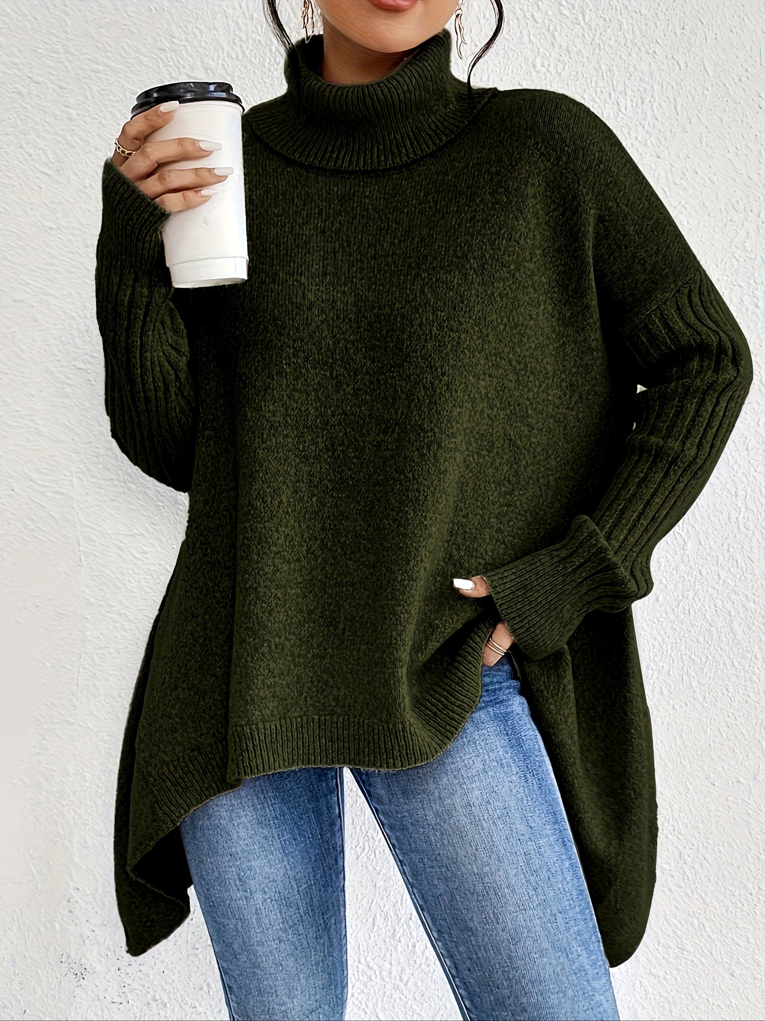 Audrey Cozy Sweater in Olive Green