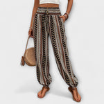 Women's Ethnic Graphic Pants in Brown