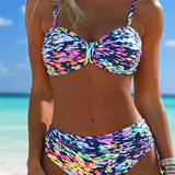 Women's Abstract Print Thin Straps Bikini, photo 2