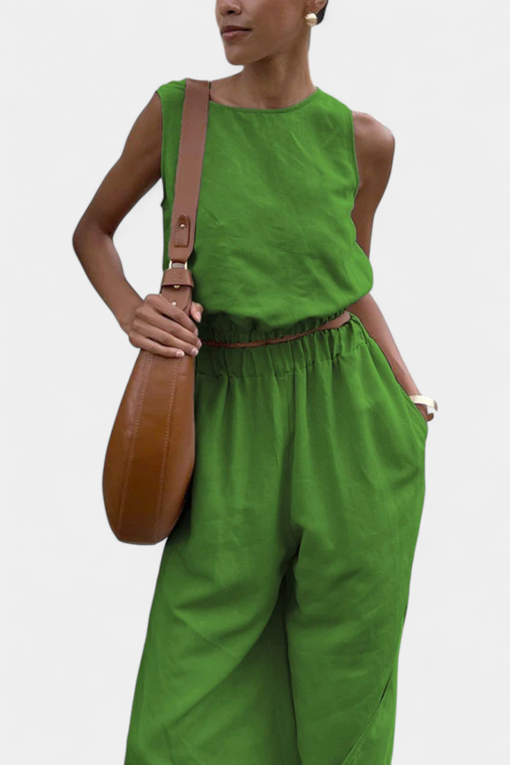 Sleeveless Cotton-Linen Wide-Leg Set, photo 5