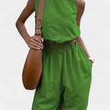 Sleeveless Cotton-Linen Wide-Leg Set, photo 5