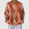 Selma Ethnic Floral Pattern Sweater in Orange