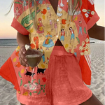 Women's Storybook Print Two-Piece Summer Set