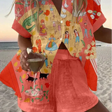Women's Storybook Print Two-Piece Summer Set