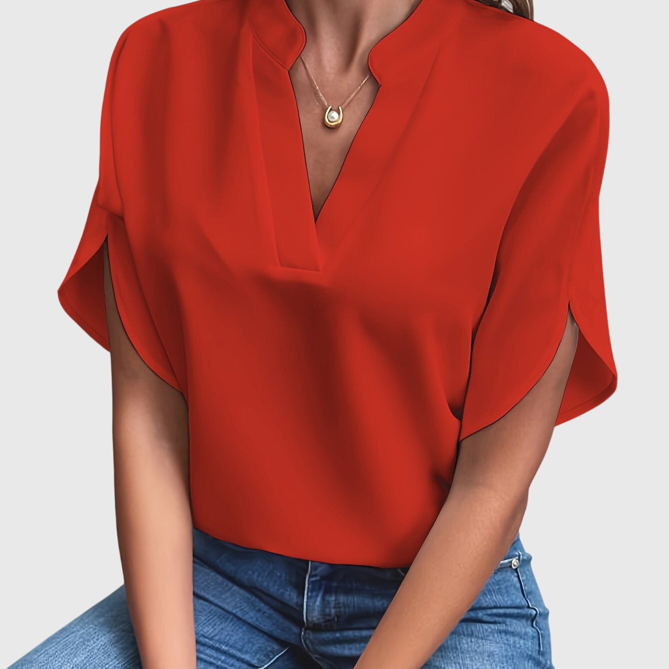 Women's Elegant Blouse – Hailey in Red