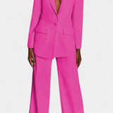 Blazer and High-Waisted Pants Ensemble in Pink