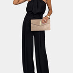 Halter Ensemble with Flowing Silhouette in Black