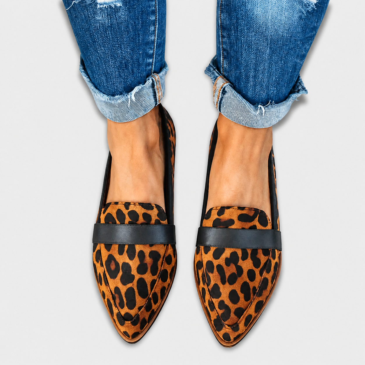 Nadia Suede Loafers in Leopard