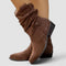 Women's Slouchy Western Boots in Dark Brown
