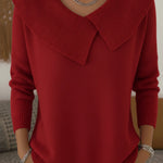 Women's Sweater with Collar in Red