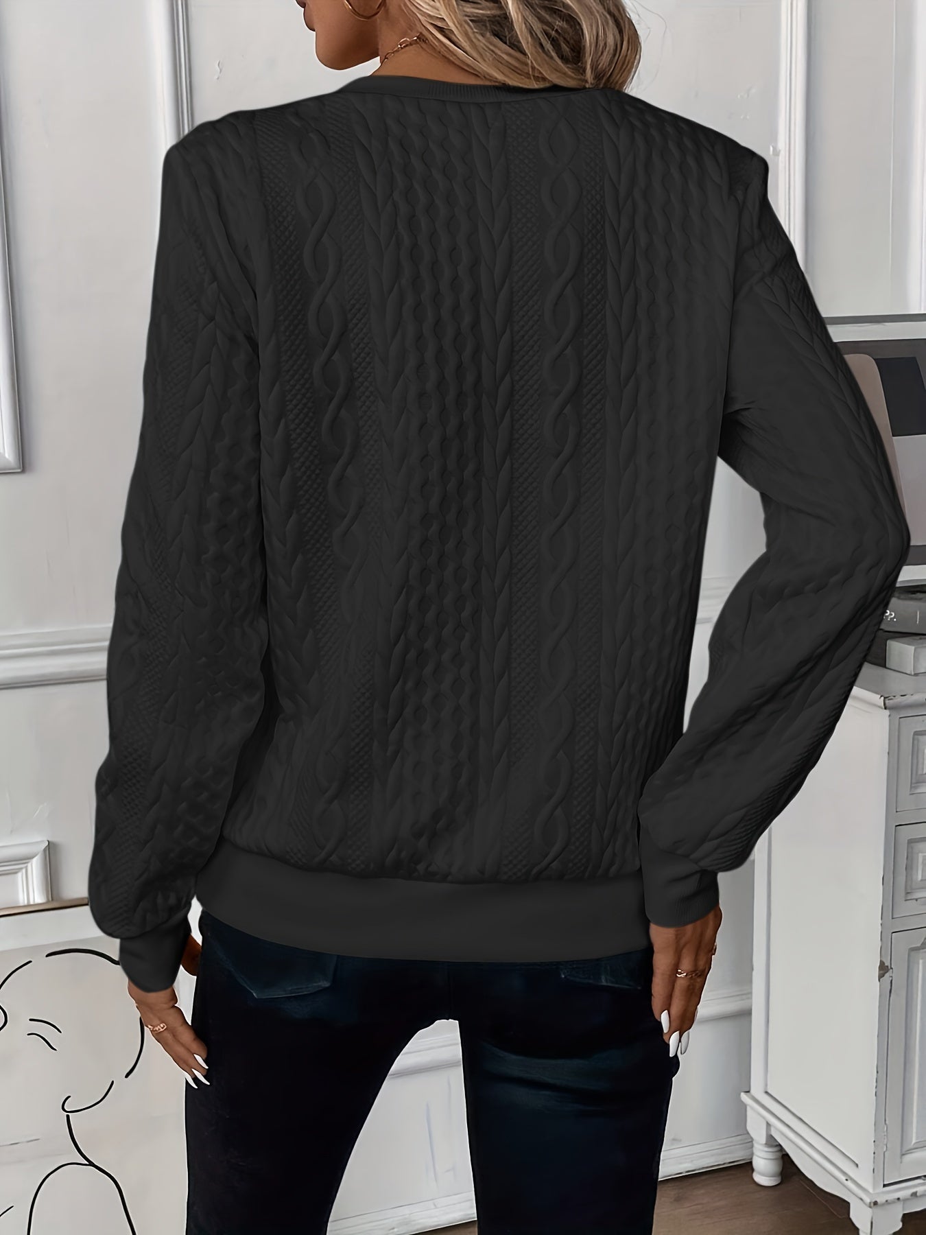 Women's Cable-Knit Zip Sweater, photo 9