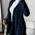Women's Plush Hooded Jacket in Blue