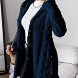 Women's Plush Hooded Jacket in Blue