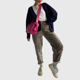 Women's Vintage Jeans with Leopard Print, photo 3