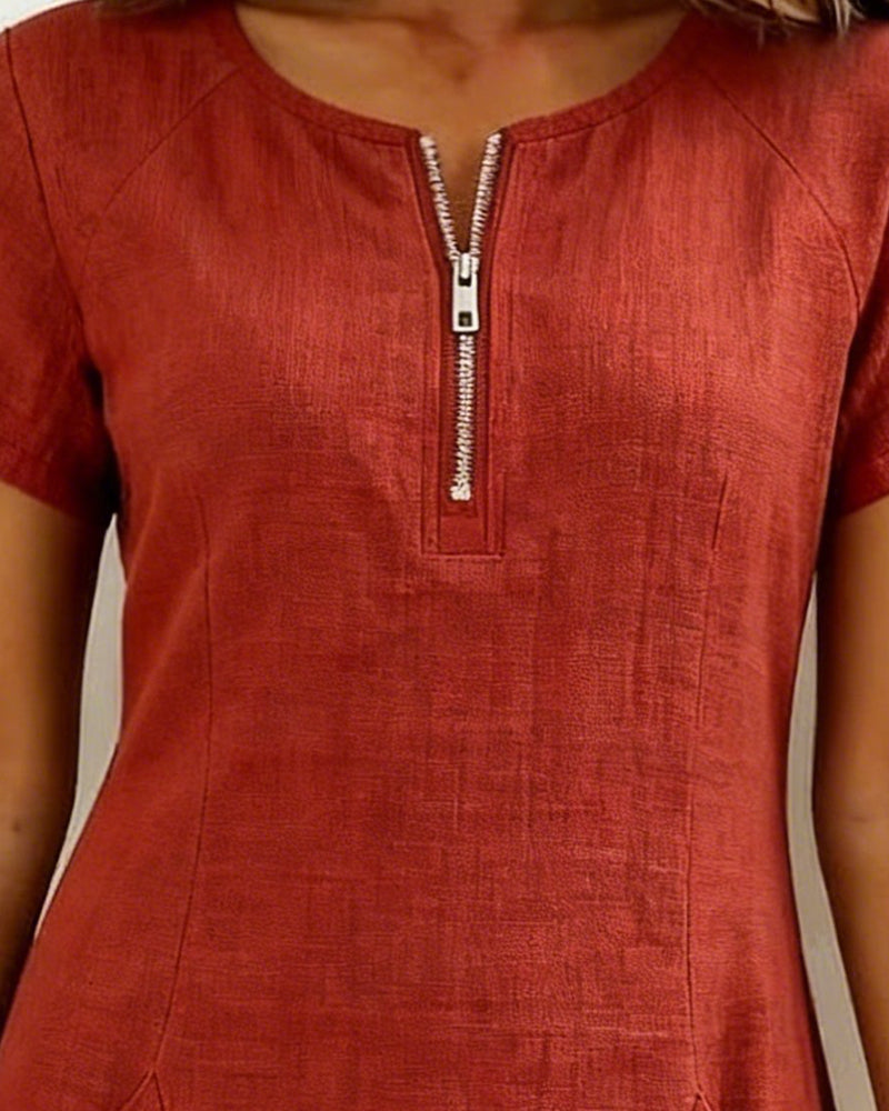 Women's Cotton Dress with Zipper Pocket, photo 4
