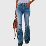 Women's Floral Print Pants in Black Butterfly