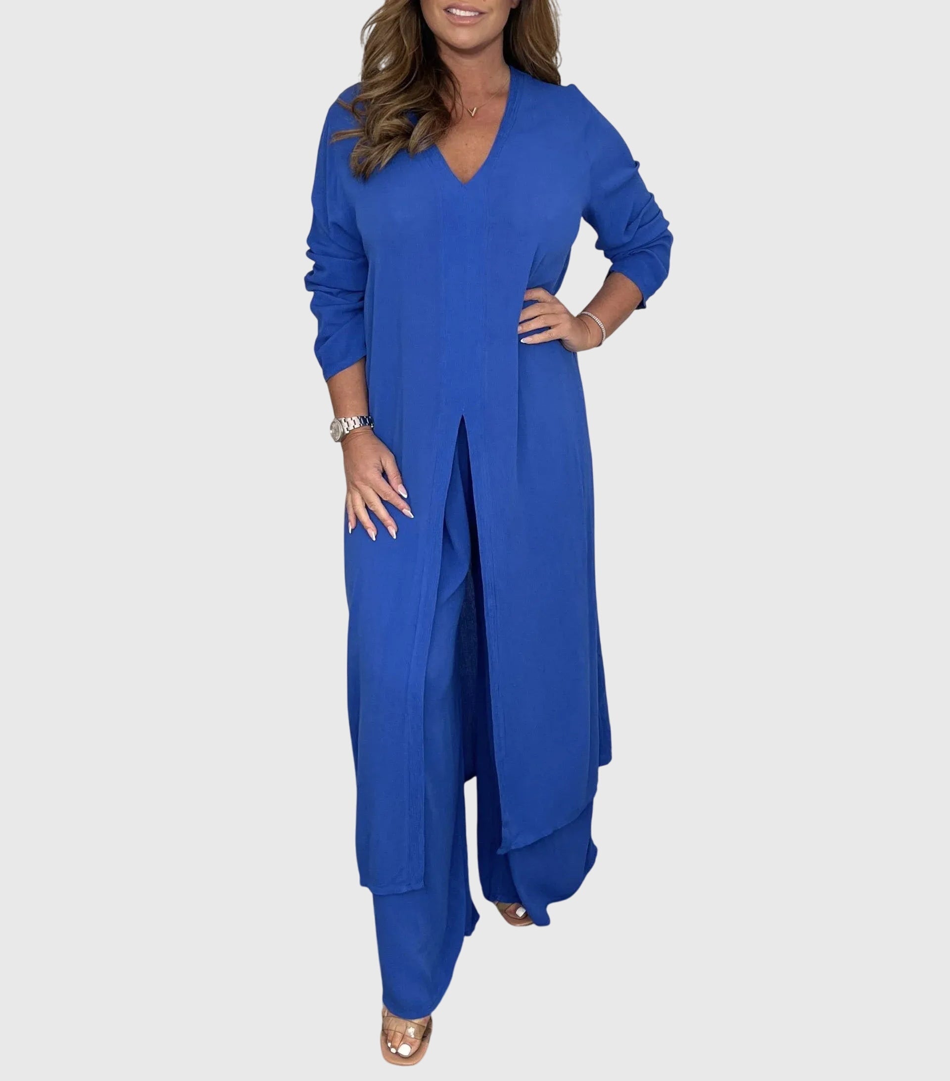 Olivia Elegant Two-Piece Set in Blue