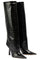 Croc-Pattern High Heeled Boots in Black