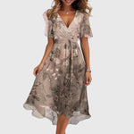 Women's Chic Midi Dress in Light Pink