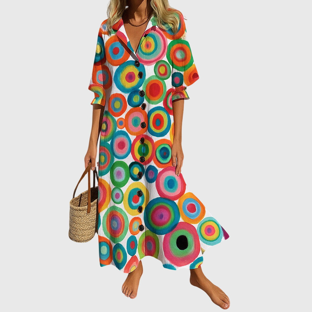 Women's Elegant Slimming Dress in Multi-Colour 2