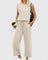 Olyzette Comfortable Two-Piece Set in Beige