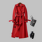 Women's Elegant Knee-Length Loose Fit Coat in Red