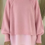 Women's Layered-Look Sweater in Pink