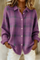 Women's Plaid Knit Shirt Jacket in Purple