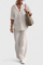 Relaxed Fit Two-Piece Linen-Cotton Ensemble in Beige
