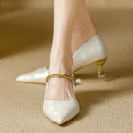 Women's Pearl-Strap Pointed-Toe Kitten Heels, photo 8