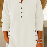 Women's Henley Button Tunic in White